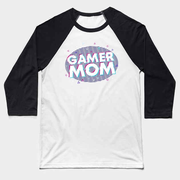 Glitch Gamer Mom Baseball T-Shirt by zeno27